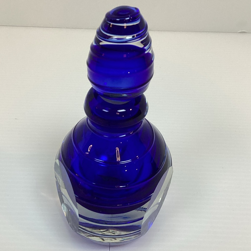 VTG Two’s Company Hand Blown Glass Perfume Bottle With Lid And Dipper Blue - Picture 2 of 9